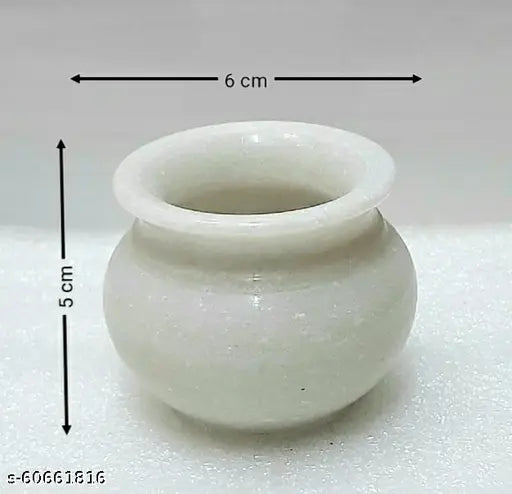 RS CRAFTS INDIA Handcrafted White Pure Marble small Lota for Pooja Marble Kalash White marble vessels Size (Height 5cm) Marble Kalash  (White)