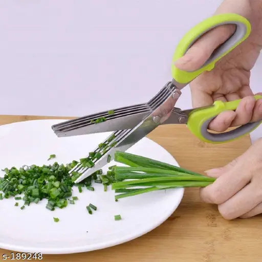 Multifunction Vegetable Stainless Steel Herbs Scissor with 5 Blades
