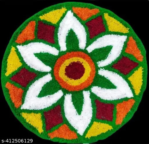 Rylie Water Absorbing Rangoli Mat In Different Design And Colour Full . Pack Of 1 ( 60 Into 60 cm ) .