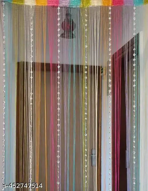 Beautiful Multi Color Threads String Curtains - 4X7 Feet