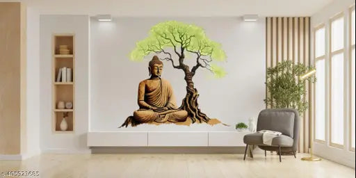 Tree with Buddha wall sticker for Home Décor