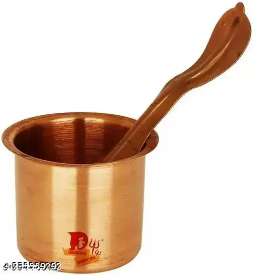 Pooja lota 12cm Kalash for puja Copper Panch Patra Copper Tambe ka lota for puja lota for puja Copper lota for puja Copper panchapatra for puja (Big Size, 12 cm, Brown) Copper Kalash | Tambe Ka Lota for Drinking Water | Copper Pot for Diwali, Pooja, Festi