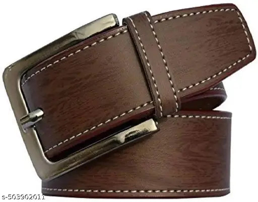 Brown leather belt+ wallet