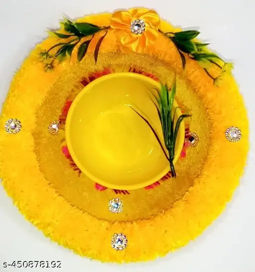Decorative haldi ceremont plate haldi thali for ceremony