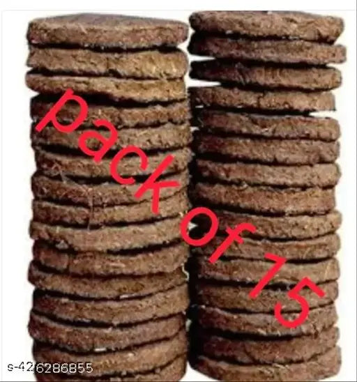 Natural Cow Dung Cake Big Handmade (5 pcs)/ Gobar Upala Kanda/Kande/Thepdi/Gowari for Navratri Agyari, Agnihotra, Havan, Yagya Puja Fully Product (Big Size -7 inch Approx.) Puja Articles Pack of 15