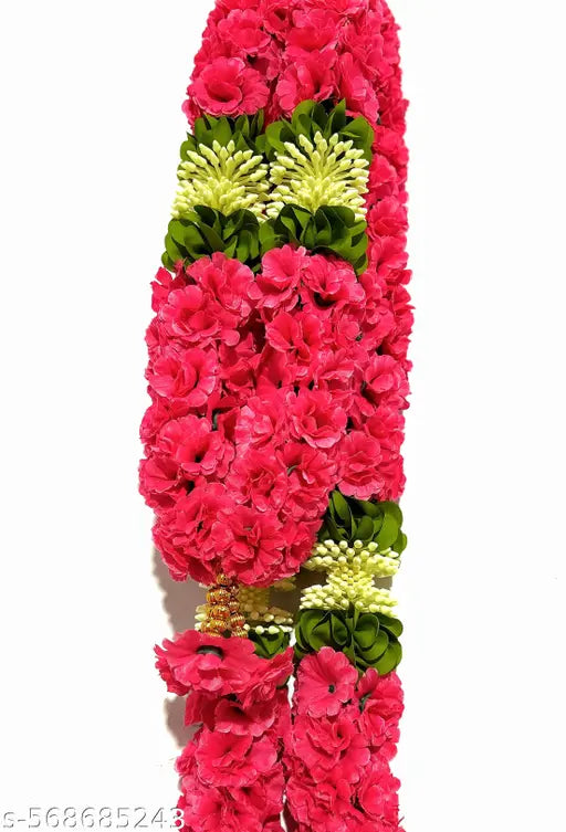Shadowfly Artificial Rose Door Toran | Handcrafted Floral Door Hanging for Decoration | Pink & Green (1 Piece)