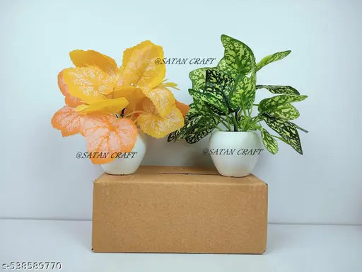 SATAN CRAFT Artificial plant flower and shrubs,Artificial, Artificial flowers pot,Artificial flowers plants,Artificial flowers craft,Home decor plant,Wild Artificial Plant