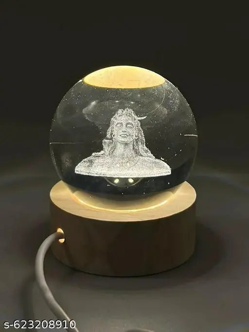 Macrail 3D Crystal  Shiva LED Night Lamp – Spiritual Decorative Light with Color -3D Crystal  Shiva LED Night Lamp – Spiritual Decorative Light with Color -Changing Base Pack of 1 Changing Base ( Pack of 1 Piece )  Adhiyogi Lapm / Shiv Ji Lamp / Night Lig