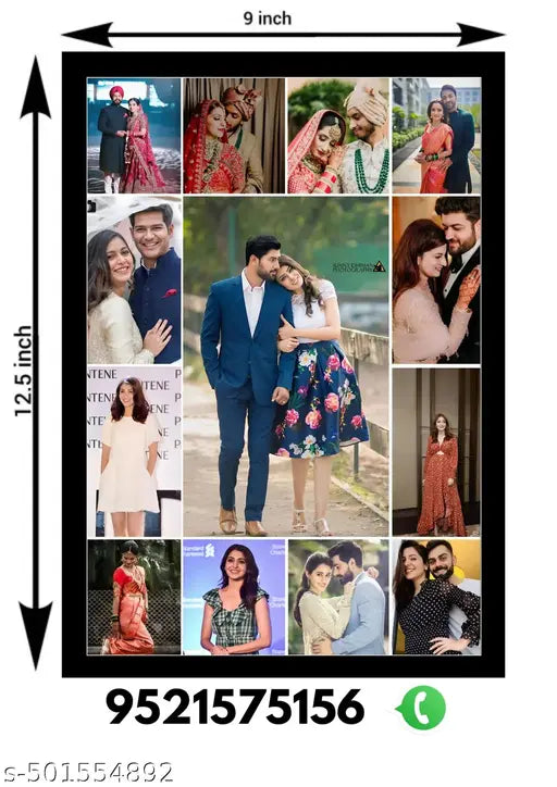 Vanshika enterprises..   A4 size customized photo frame, personal Photo frame collage frame, gift frame, Anniversary gift photo frame, birthday gift for loved ones
