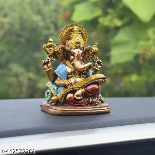 Small Ramayana Reading Ganesha for Car Dashboard and Table Decor