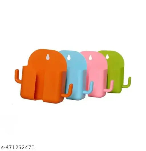 New 4 pcs wall mount stand for remote, mobile, ac  remote, key holder for office, home, kitchen use (Multicolor)