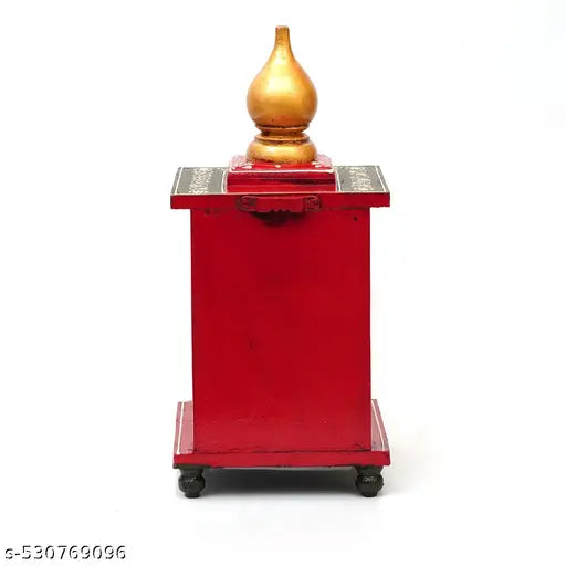 Craft Tree Wooden Handpainted Decorative Mini Mandir in Multicolor