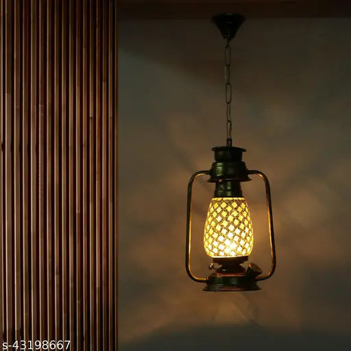 Antique Pendant Hanging Lantern Lamp Light With Colorful Glass Perfect Match Of Trading And Traditional