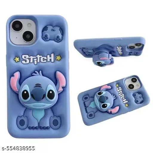 Cute Baby elephant Back Cover Compatible with i Phone 15PLUS Girls Case 3D Cute with Holder Full Protective Case for-i Phone 15PLUS