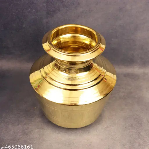 Putrika Traditional Handcrafted brass Kudam | Ghada | Water Pot | Pooja Kalash for Ceremonies| Theertha Kudam | Kumbha | Pithalai Kudam | Handi - Brass Kudam -Small