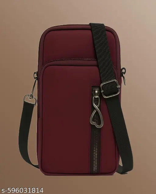 ZARAKI Space-Saving Cell Phone Pouch Fits All Smartphones 111 Pack of 1 Mobile Maroon Color