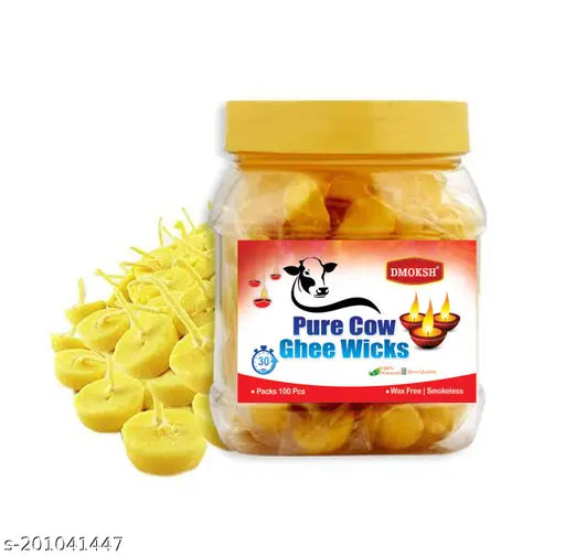 Ghee Jyot Batti 50 Pcs for home Pooja Mandir Pooja Samagri Puja Article Pure Cow Ghee Diya Pooja Batti Fragrance Table Diya Cotton Wick