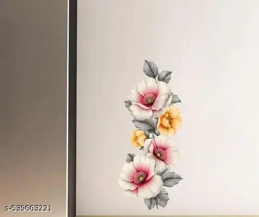 Krishna Sticker " Vintage Flower For Decoration " PVC Vinyl Wall Sticker (50 x 70 cms) - Material Vinyl