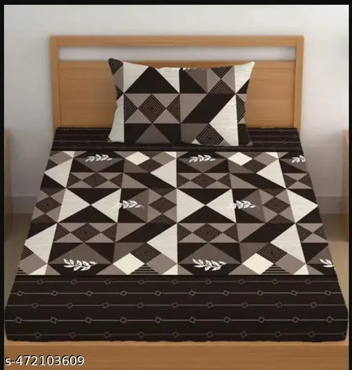 SINGLE BED COTTON BEDSHEET WITH ONE PILLOW COVER
