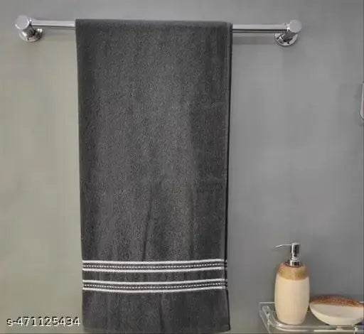 Cotton Bath Towel Large Size Soft Fade Resistant 350 GSM 70*140 Dark Grey