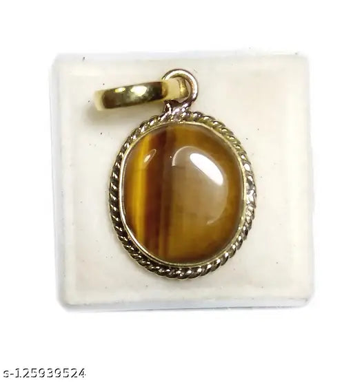 Lab Certified Natural Tiger's Eye Pendant Locket 8.25 Ratti  Tiger Pendant  Chiti  Pendant Origional Chiti Precious Gemstone for  Men and Women