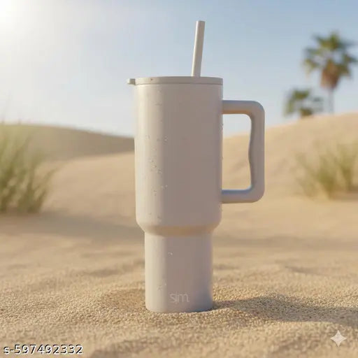 1200 ml Stainless Steel Insulated Tumbler, Water Mug with Spill-Proof Lid and Straw, Hot and Cold Tumbler, Iced Coffee Cup, Water Bottle (40 oz, White )