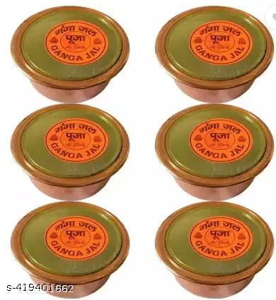 Wish Online | SHUDH COPPER JAL LUTIYA| GANGAJALI LOTA\ FOR HOME | OFFICE SET OF 6