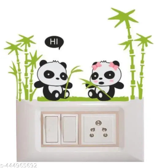 Panda Swithboard Wall Sticker ( Size - 30*30 cm )