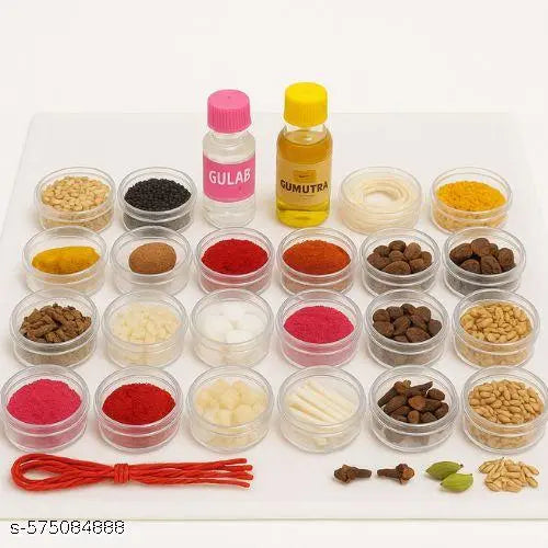 Diwali Poojan Samagri Kit – 24+ Essential Items for Lakshmi Pooja, Deepawali Rituals & Festive Celebrations | Hygiene Sensitive – Non-Returnable