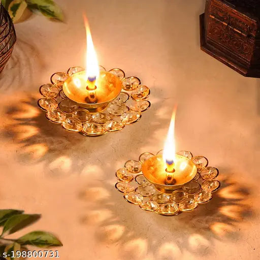 2 Crystal Diya, Brass Kuber Diya, Brass Diwali Diya, diya lamp, kuber deepak, Kuber deepam, deepak deepak, diamond diya, diamond diya for pooja, brass diyas for pooja, brass diyas for diwali, Brass diya, arti diya, stand diya, standing diya, arti diya, oi