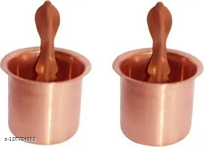 Copper Set of Panchpatra & Pali (Achmani) (Pack of 2) Copper (Brown) Brand: Fellix
