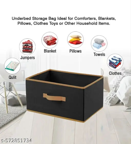 Black Storage Box, Basket, Bin Combo of 3, Toy Organizer, Storage Box