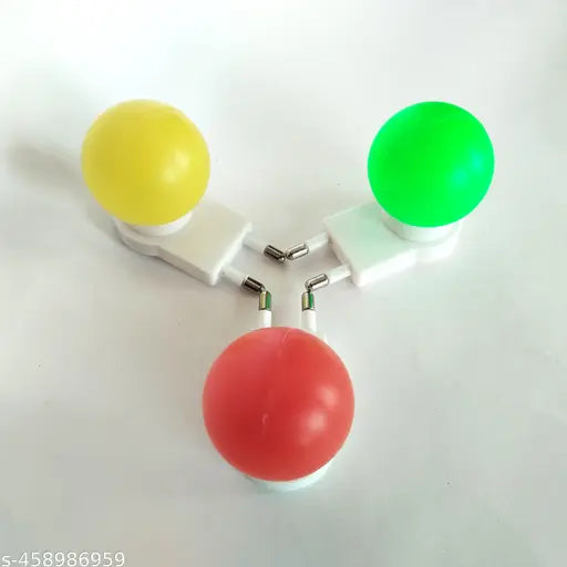 2 pin handy led night lamp set of 3  Round shapeblamp with different colours