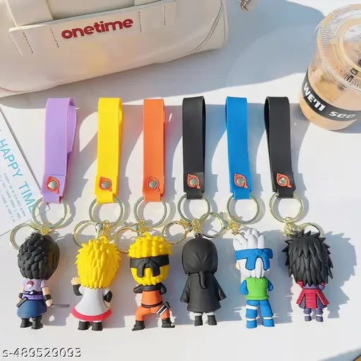 Anime Naruto Cartoon Characters Keychain for Girls Boys, Cute Silicon Keychains Accessories Keyring Key Purse Backpack Car Charms for Kids Gifts