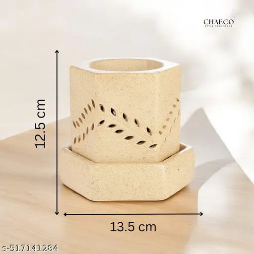Ceramic Aroma Diffuser Lamp for Home Decor | Aesthetic Modern Looking, Color- Brown Diffuser