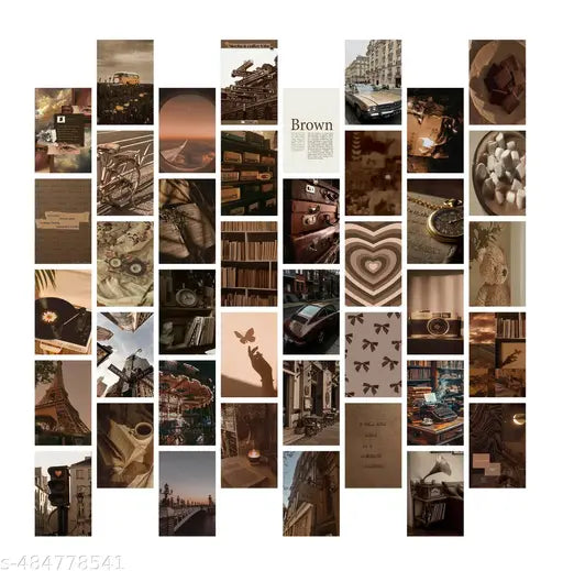 Paradise Supply "Aesthetic Brown Poster Set – 40-Pack | Premium Quality at Low Price"