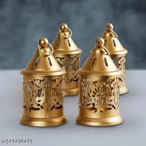 Metal Hanging Lantern Tea Light Candle Holder,Centerpiece Diwali decoartion Gift Items Lamp[ Pack of 4]