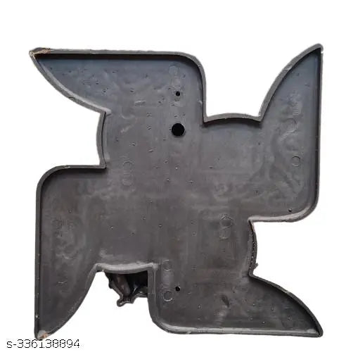 Mata Saraswati On Swastik Made from Fibre / Copper Brown / 20 cm