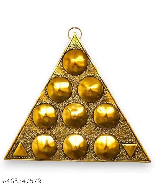 Shri Vastu Navgrah Yantram Maha Yantra with Sampoorna Navgraha Triangle Yantra for Vastu Dosh Nivaran Wall Hanging Triangular Shaped Yantra (8.5 Inches) (1 Pc)