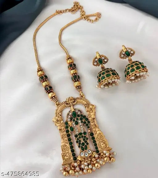 Temple necklace green ball maswn