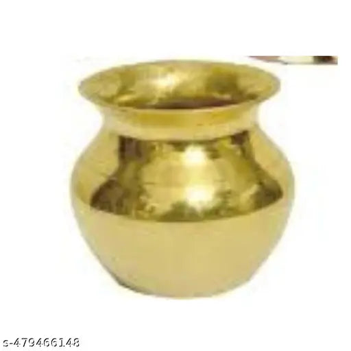 NAVYAKSH vedanshstore Brass Panch Deepak ( Diya ) With Bell ( Ghanti ) and Lutiya ( kalas ) for Home and Office Temple Brass Table Diya Set  (Height: 2.75 inch) WITH FREE BRAHMKUND GANGAJALI (60ML)