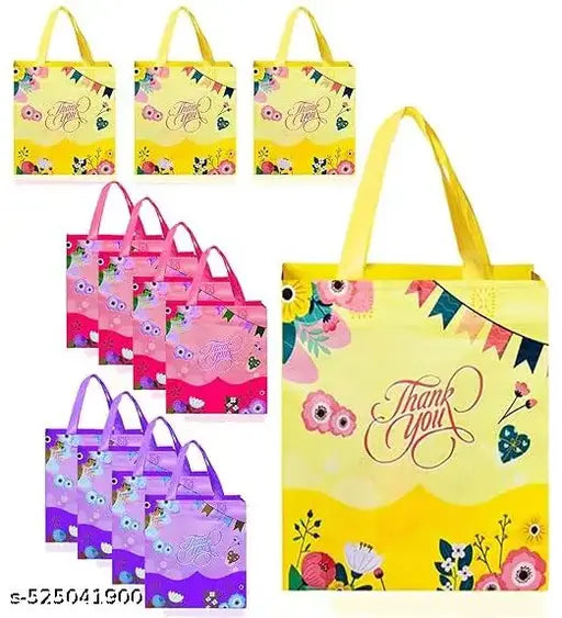 12 pcs Return Gift Bags for Kids Birthday Party, Thankyou Gift Bags, 12 pcs Birthday Return Gifts Party Favor Return Gift Navratri Gift Bags for Kanya Thankyou Gift Bags for parties festivals mix color Thankyou bag for girls