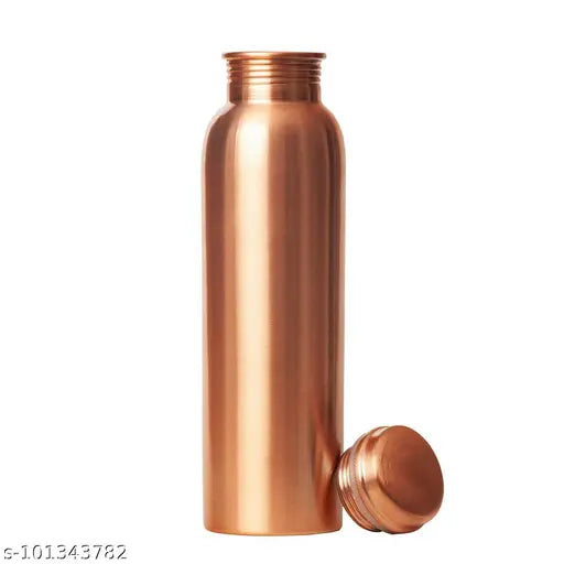 Anaro Pure Copper Handmade premium Yoga seam Less (Joint Free) Leak Proof water Bottle 1000 ml Bottle  (Pack of 2, Brown, Copper)