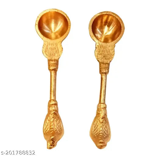 Pooja Ghar Copper Nag Spoon 5 inches for Panchpatra and Havan Pack of 2