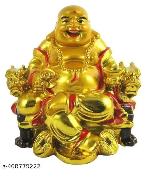 HH Exclusive Best Showpeice & Collectibles Laughing Budhha On Chair For Wealth Good Luck And prosperity & Wealth For Home and Office table (wealth) Best Gift Item To Someone Birthday And Anniversary