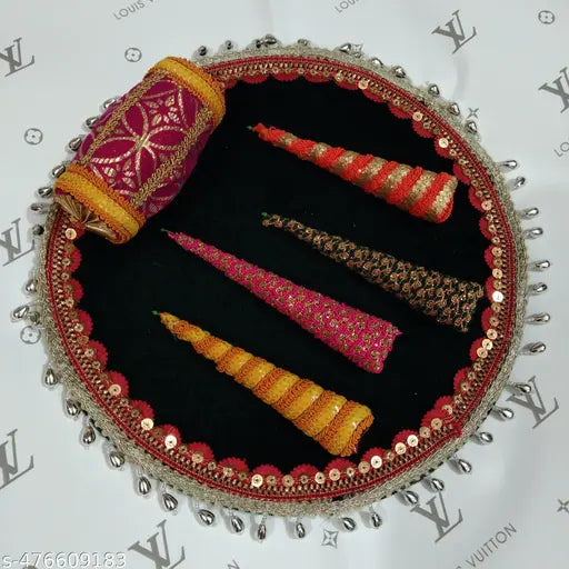 Decorative mehndi platter
