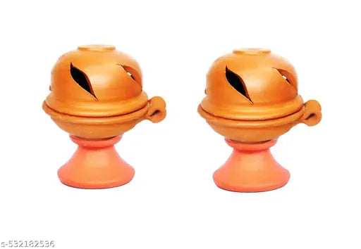 Our Rural clay diya with lid clay traditionalvilakku clay rural lamp pack of 2 set