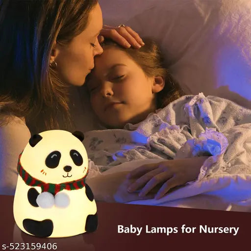 Panda Night Lamp | LED Rechargeable Panda Cute Lamp with 7 Colors Squishy Colors-Changing Feature | Perfect Decoration for Home Toddler, Kids, Room Decor, and Bedroom