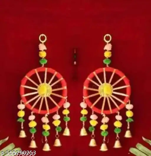 Gota Patti Ring Home Decoration Wall Hangings ( RED ) Set Of 2