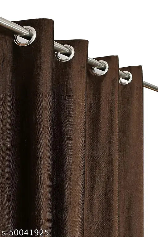 Attractive Curtains brown crush curtains 5ft   04 pc